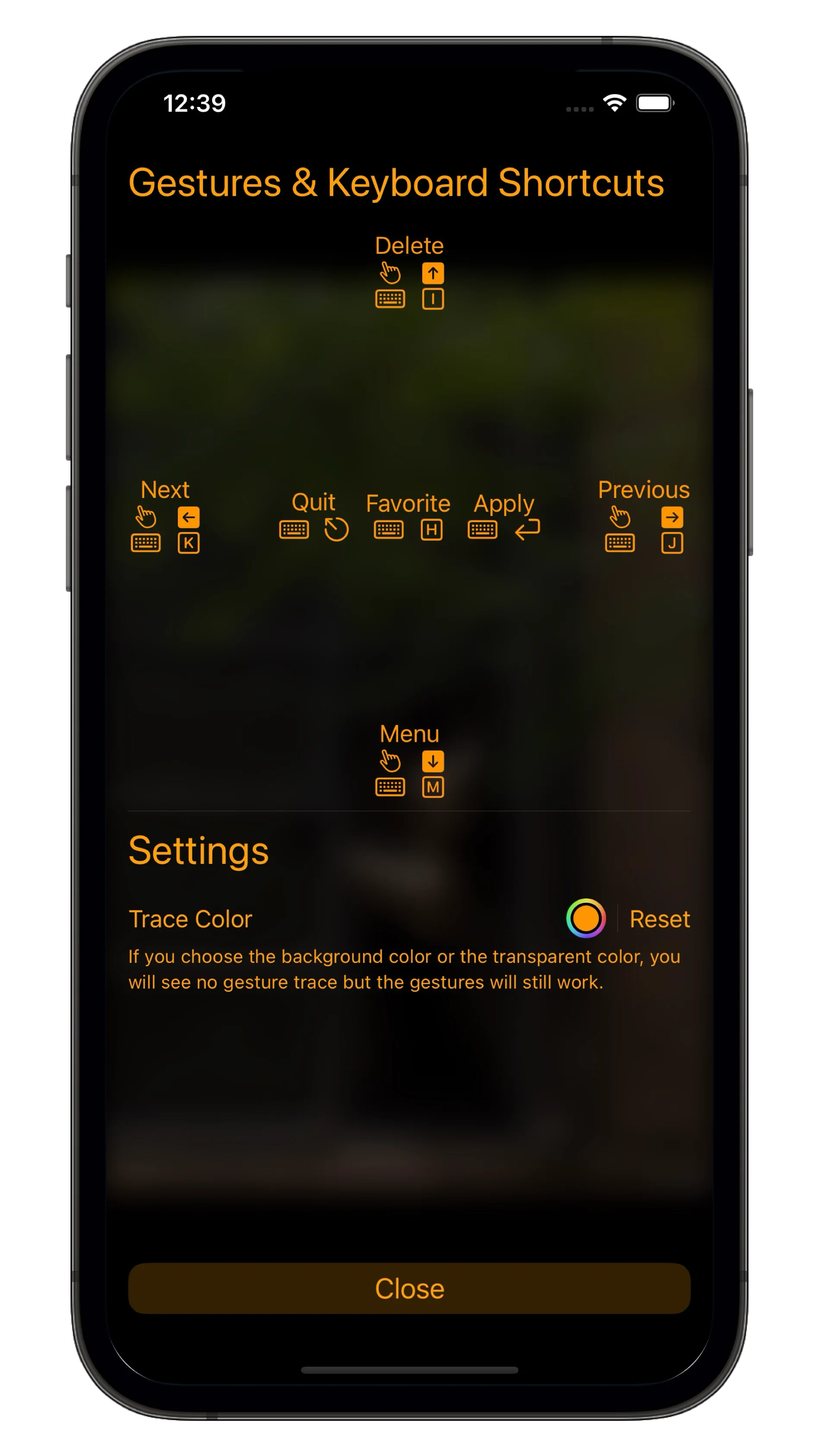 Gesture Albums editing view